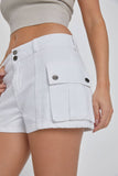 Mid Waisted Y2K white Short with Cargo Details