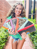 Colorful Cheetah Wallet | Nash Large Leather Travel Wallet