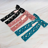 Pearl Velvet Bow Hair Clip