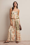 Patchwork Floral Wide-Leg Pants