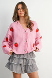 Strawberry Embroidered Cardigan