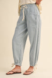 Denim Striped Parachute Pants