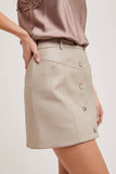 Faux Leather Button Mini