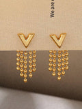 Kenzie 18K Gold Plated V Tassel Earring