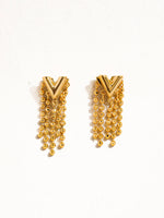 Kenzie 18K Gold Plated V Tassel Earring