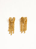 Kenzie 18K Gold Plated V Tassel Earring