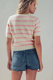 Retro Knit Button-Up Top