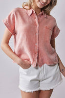 Raw Edge Mineral Wash Cotton Buttondown