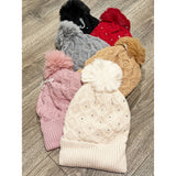 Rhinestone Cozy Cable Knit Beanie