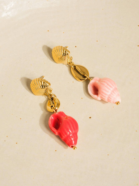 Nessa 18K Gold Non-Tarnish Shells Dangle Earring