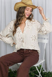 3D Floral Karlie 100% Cotton Blouse (2 Colors!)