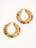 Capri 18K Gold Color Beaded Resort Hoop Earring