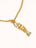 Laguna 18K Gold Non-Tarnish Enamel Fish Pendant Necklace