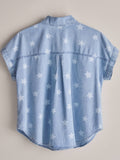 Star Print Button Down