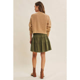 Mineral Washed Linen Blend Skirt