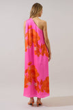 Glena Floral Pleated Maxi Dress (Green or Pink)