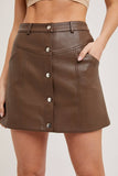 Faux Leather Button Mini
