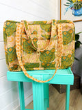 Quilted Weekender Duffle Bag - Sandstone Celestial Tiger