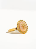 Rose 14K Gold Adjustable Round Stone Ring