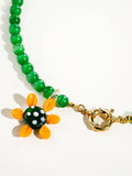 Rémy Handmade Cat Eye Glass Choker with Sunflower