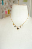 Jill Celestial Black and Gold Charm Necklace