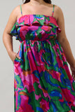 Evolet Plus Sized Ruffled Midi Dress