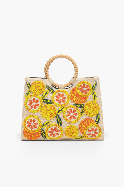 Orange Beaded Shoulder Bag