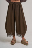Lace Balloon Pants: Vintage Mocha