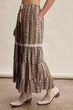 Embroidered Tiered Maxi Skirt