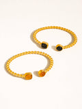 Cinder 18K Gold Non-Tarnish Resin Cuff