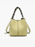 Nora Braided Handle Bucket Bag w/ Inner Pouch