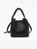 Nora Braided Handle Bucket Bag w/ Inner Pouch