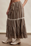 Embroidered Tiered Maxi Skirt