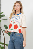 Cherry Print Cotton Crop Top