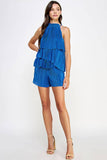 Pleated Alana Romper (Fuchsia or Marine Blue)