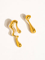 Roma 18K Gold Non-Tarnish Mismatch Melted Earring