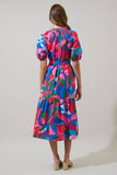 Exene Floral Wynette Tiered Midi Dress