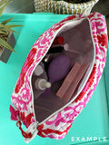 Pink Tiger Print Quilted Cosmetics Bag - Travel Makeup Bag