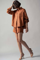 Crinkle Cotton Gauze Button-Up Set