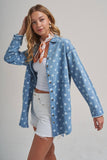 Melodie Chambray Polka Dot Top