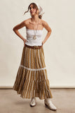 Embroidered Tiered Maxi Skirt