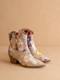 The Wanda | Taupe Floral Applique Western Boot