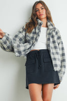 Drop Shoulder Plaid Fleece Maisy Jacket