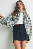 Drop Shoulder Plaid Fleece Maisy Jacket