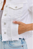 White Denim Frayed Jacket