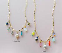 Jill Colorful Beaded Charm Necklace