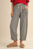 Denim Striped Parachute Pants