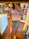 Annabel Crochet Square Neck Top