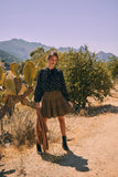 Mineral Washed Linen Blend Skirt