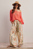 Open-Knit Sweater Top (Coral, Blue, Ivory)